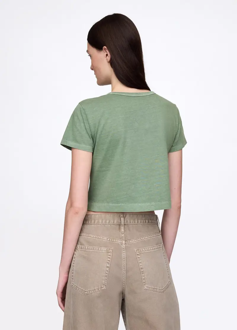 T-shirt Cropped, Donna, Verde miniatura 3