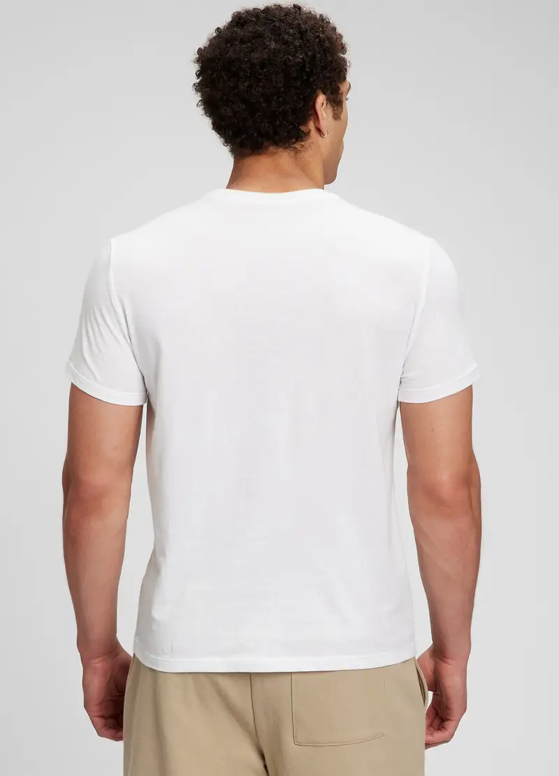 T-shirt In Cotone Con Logo, Uomo, Bianco miniatura 2