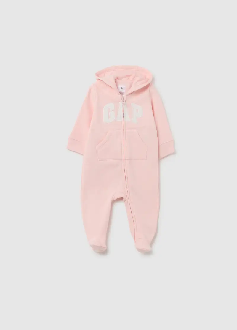 GAP - Tutina intera con piedini e cappuccio, Rosa chiaro, Taglia 0-3M/46-58