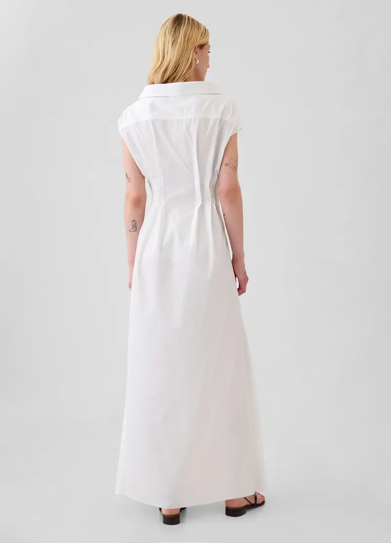 GAP, Vestito Chemisier In Popeline By Zac Posen, Donna, Bianco, Taglia: 38 miniatura 2