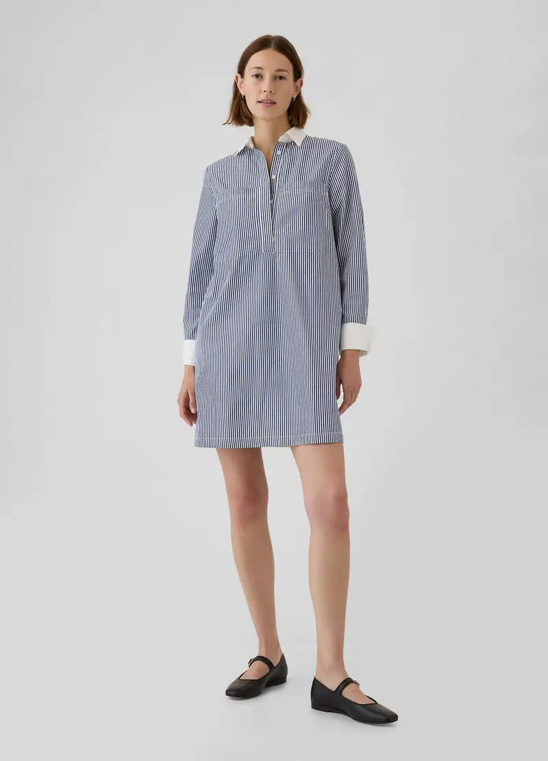 Vestito Corto Chemisier A Righe, Donna, Multicolor