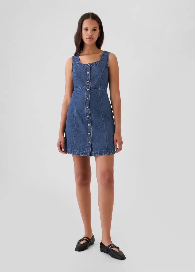 GAP, Vestito Corto In Denim, Donna, Denim, Taglia: XS