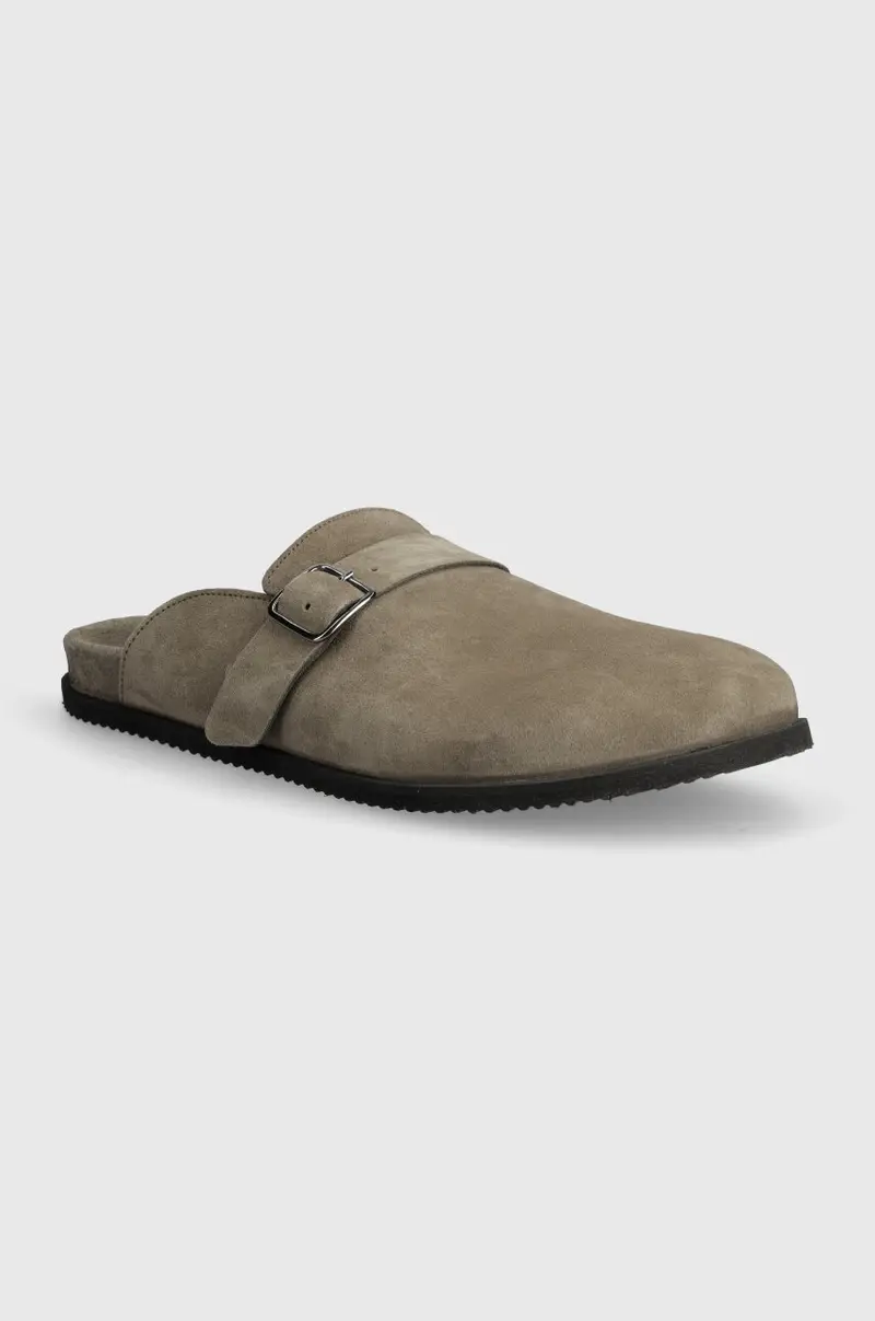 ciabatte slide in camoscio Blake Clog uomo colore grigio GPF2550