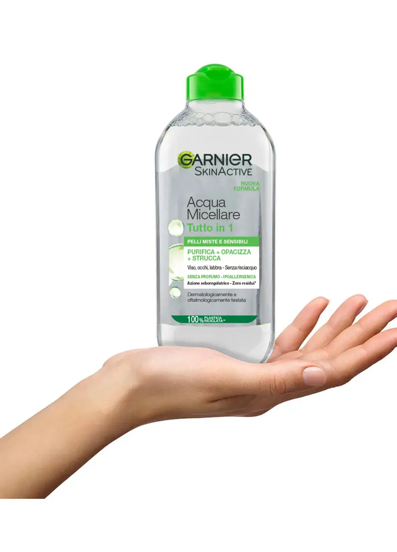 Garnier Acqua Micellare Pelli Miste E Sensibili, Strucca, Purifica Ed Opacizza La Pelle Senza Risciacquo, 400 Ml., Donna, Bianco miniatura 2