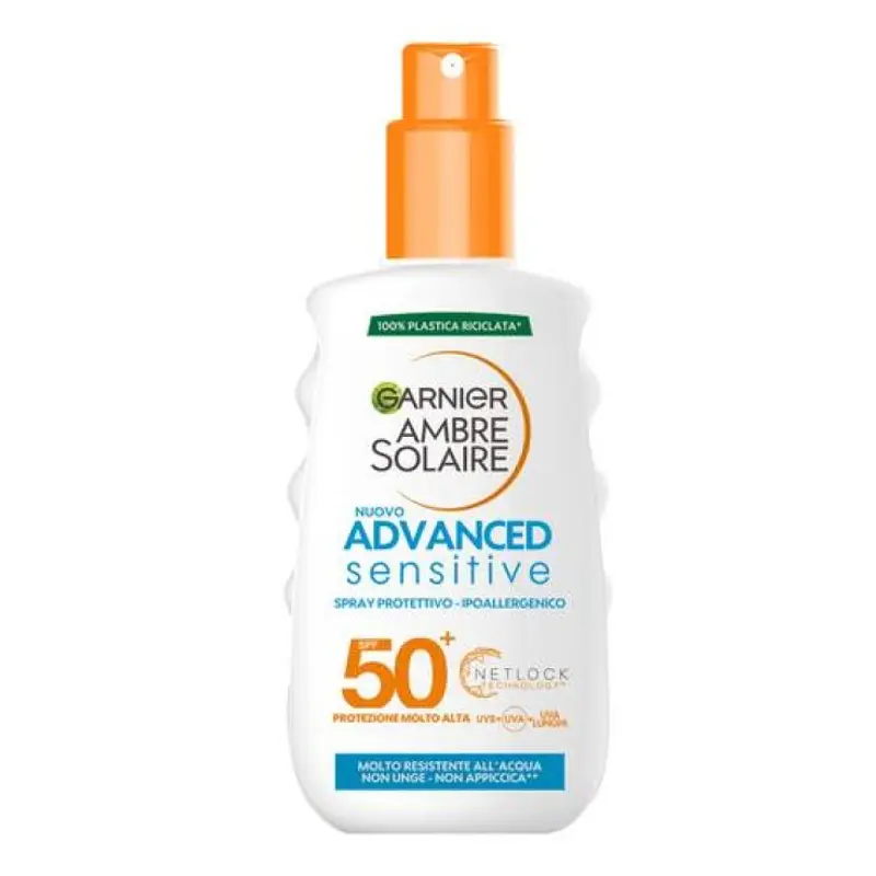 Garnier Ambre Solaire - Spray protettivo advanced sensitive spf 50+ Netlock Technology