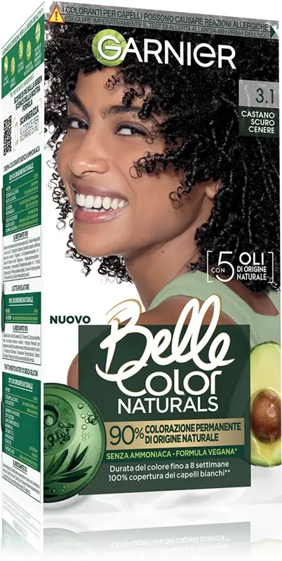 Belle Color Naturals Tinta Permanente Per Capelli Colore Castano Scuro Cenere (3,10)