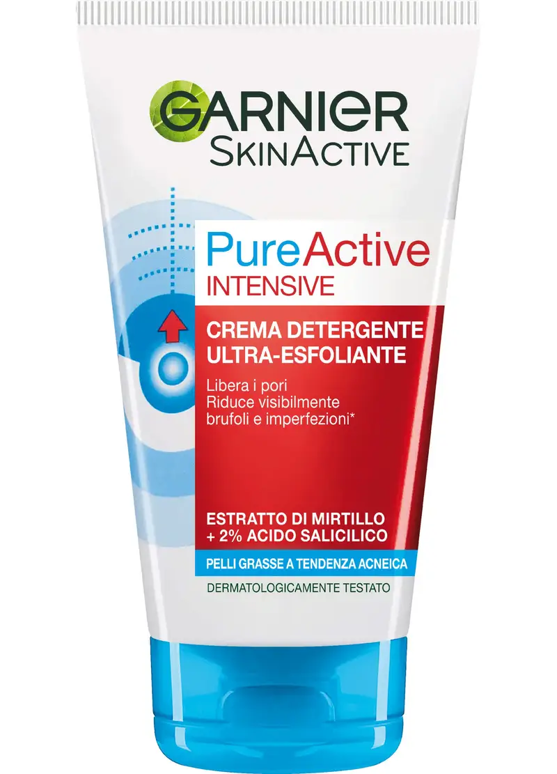 Garnier Detergente Pure Active, Azione Esfoliante., Donna, Bianco