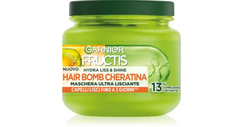 Fructis Hydra Liss & Shine maschera lisciante per capelli ribelli con cheratina 320 ml