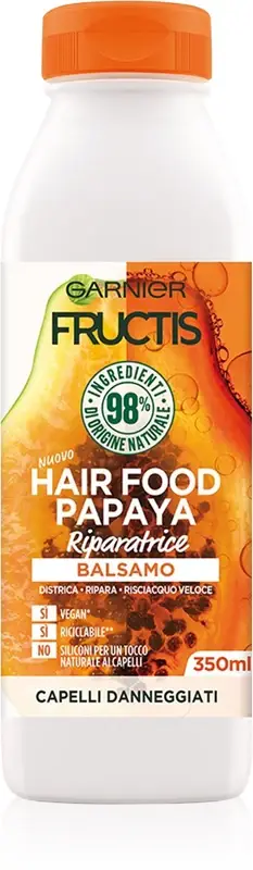 Fructis Papaya Hair Food balsamo rigenerante per capelli rovinati 350 ml