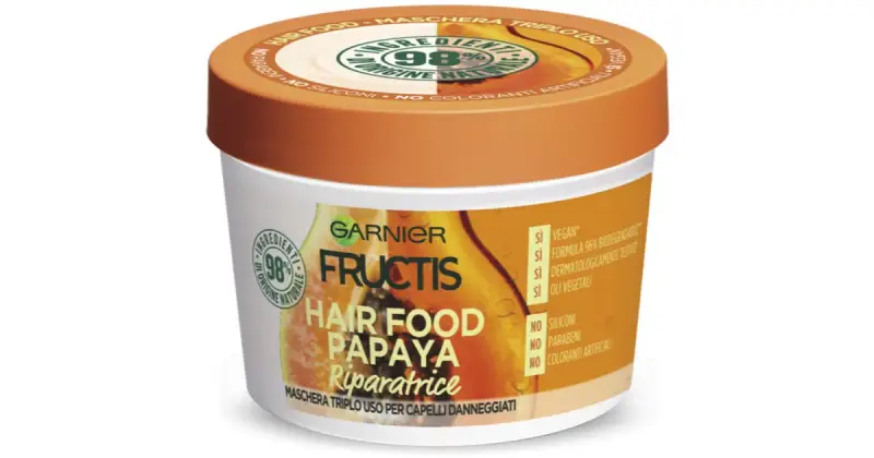 Fructis Papaya Hair Food maschera rigenerante per capelli rovinati 3 in 1 390 ml