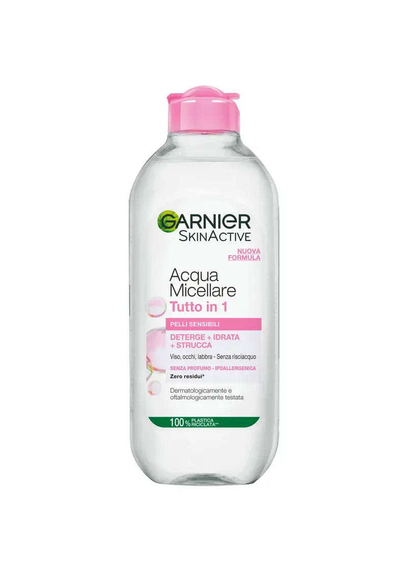 GARNIER, Garnier Skinactive, Acqua Micellare Tutto In 1, Pelli Sensibili, Maxi Formato, 400 Ml., Donna, Bianco, Taglia: FASUL