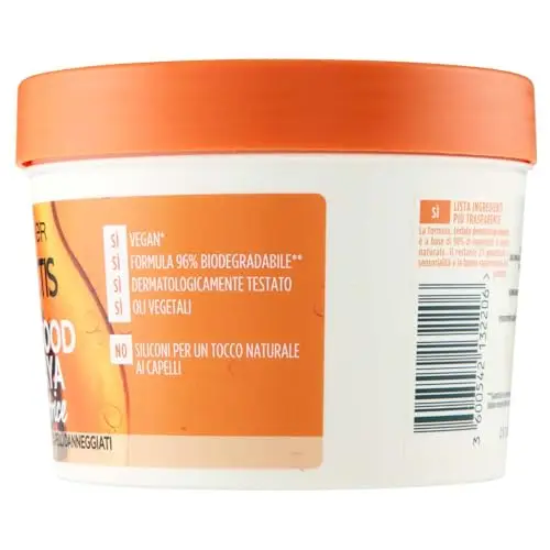 Garnier Hair Food Maschera Riparatrice 3 in 1 con Formula Vegana per Capelli Danneggiati, Papaya, 390 ml, Confezione da miniatura 3