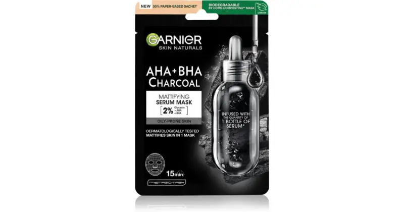 Maschera in tessuto nero con estratto di alghe marine carbone puro Skin Naturale l s (maschera in tessuto nero) 28 g