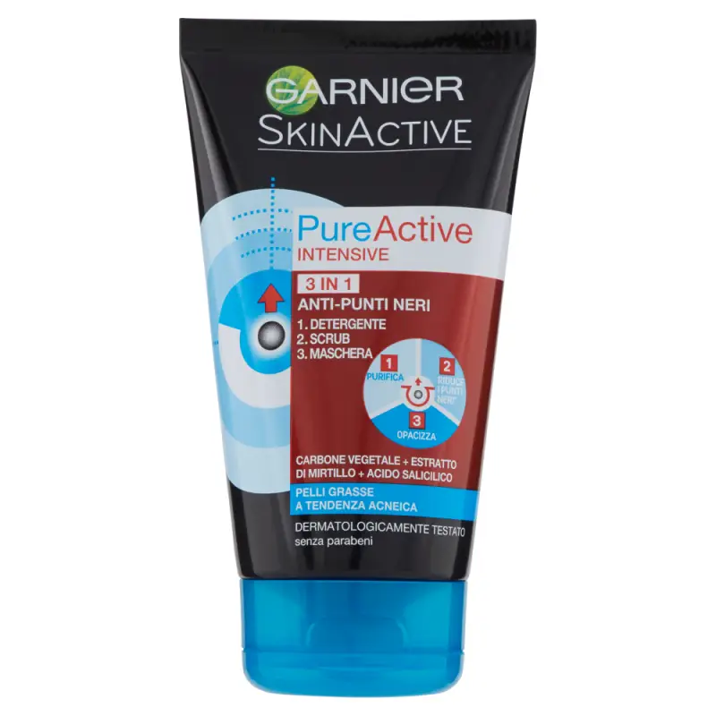 Garnier Pure Active 3 in 1 Carbone Punti Neri - 150 ml
