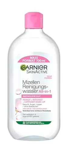 Garnier SkinActive, acqua detergente micellare, per una pulizia delicata e un trucco delicato, tonico viso lenitivo e