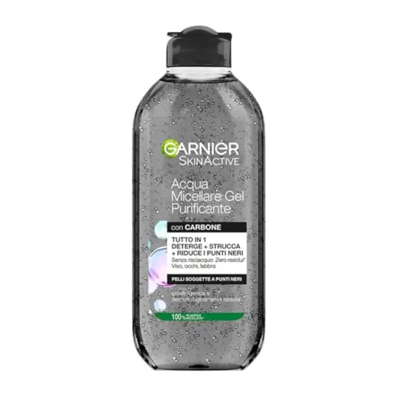 Garnier SkinActive Acqua Micellare Gel Purificante con Carbone, Detergente e Opacizzante, Per Tutti i Tipi di Pelle,
