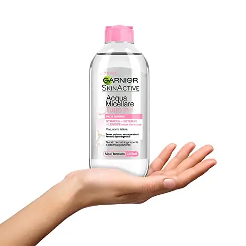Garnier SkinActive Acqua Micellare Tutto in 1 per Pelli Sensibili Azione Struccante Detergente Lenitiva Senza miniatura 2