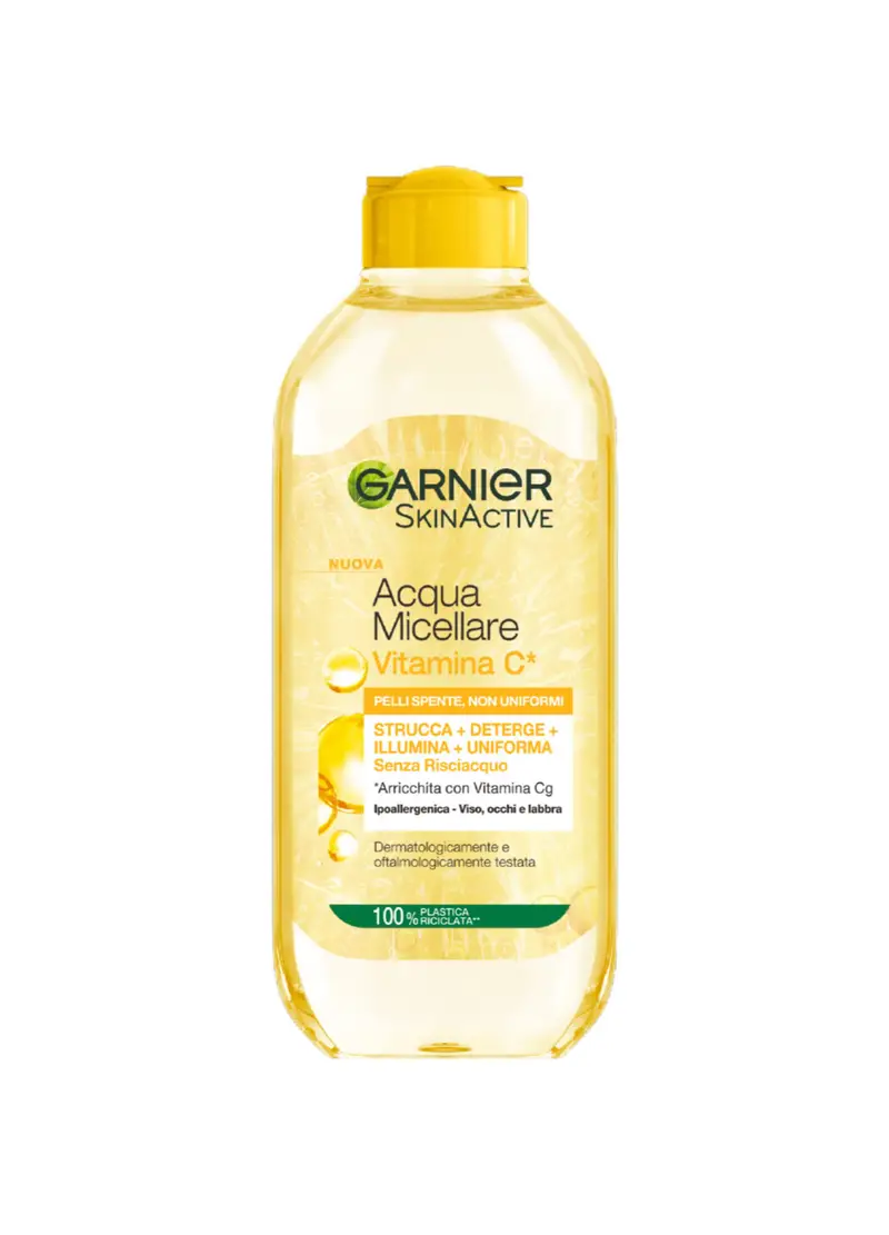 Garnier Skinactive, Acqua Micellare Tutto In 1, Vitamina C, Pelli Spente E Non Uniformi, 400 Ml., Donna, Bianco