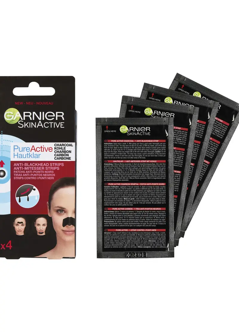 Garnier Strips Viso Pure Active Charcoal, Strip Zona-t Contro I Punti Neri, Formula Arricchita Con Carbone Vegetale, Efficace In Soli 15 Minuti., Donna, Bianco miniatura 3