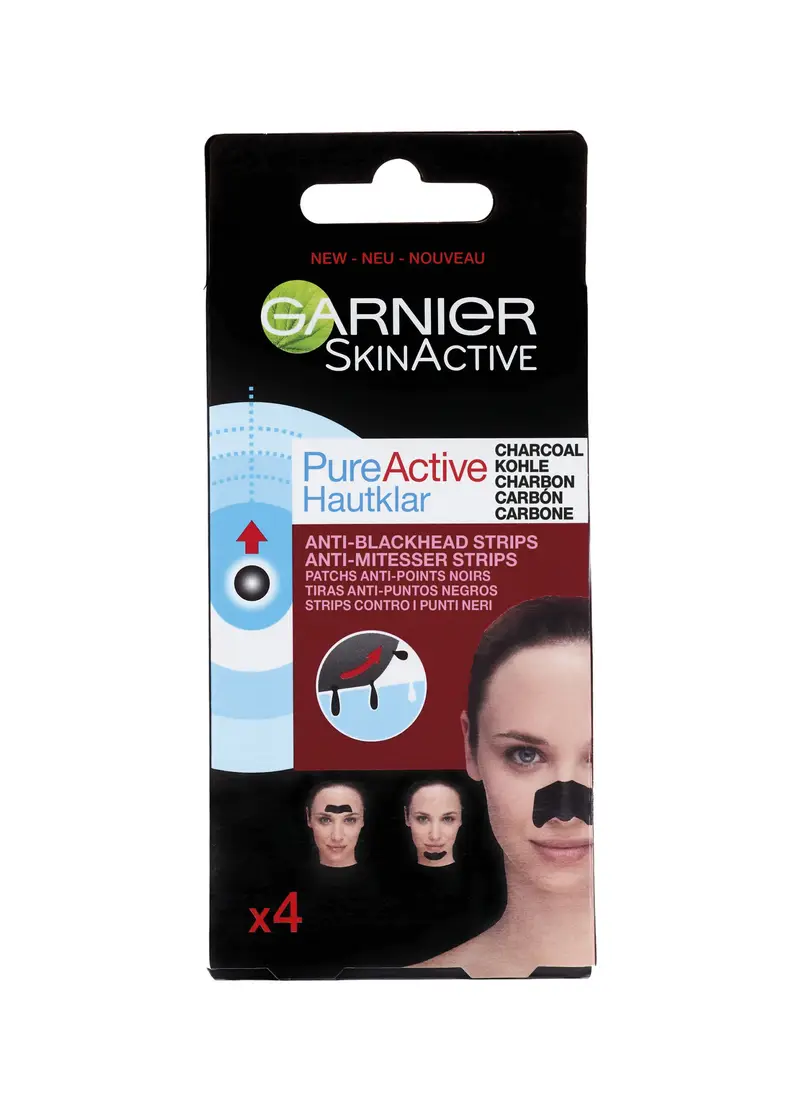 Garnier Strips Viso Pure Active Charcoal, Strip Zona-t Contro I Punti Neri, Formula Arricchita Con Carbone Vegetale, Efficace In Soli 15 Minuti., Donna, Bianco