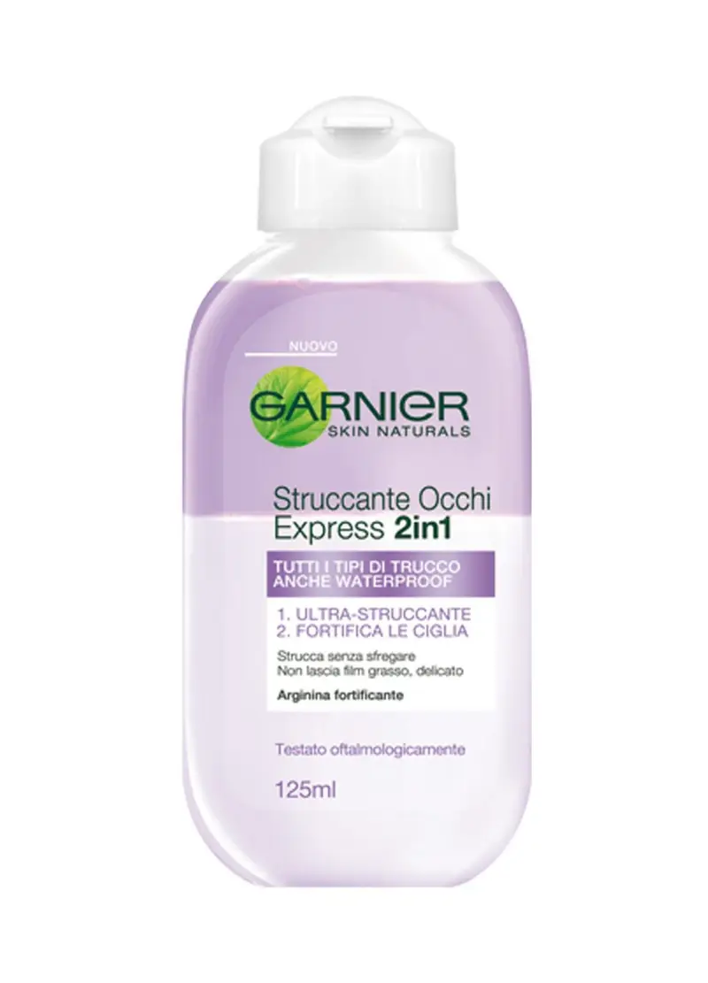 Garnier Struccante Occhi Express 2in1, Adatto Anche Al Make Up Waterproof, 125 Ml., Donna, Bianco