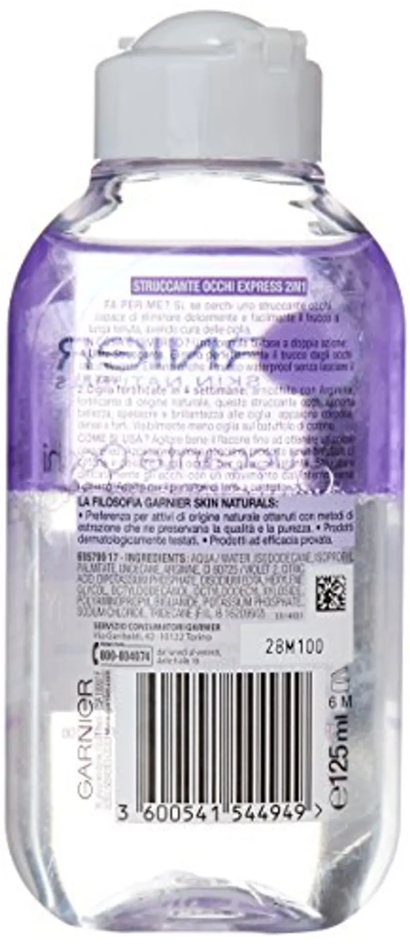 Garnier Struccante Occhi Express 2in1 per Tutti i Tipi di Trucco Anche Waterproof, 125 ml miniatura 2