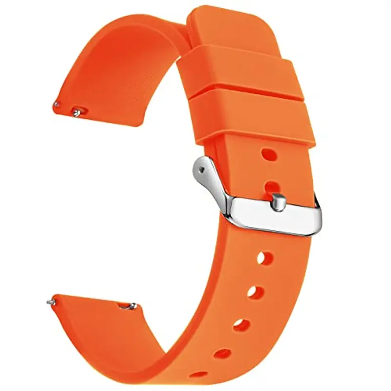 GARRULAX Cinturino di ricambio per orologio in silicone, a sgancio rapido, in gomma morbida, 18 mm, 20 mm, 22 mm, per uomini e donne, 18mm