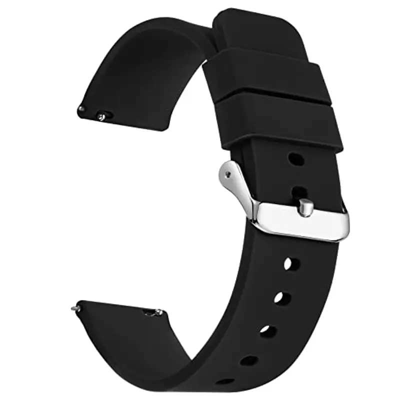 GARRULAX Cinturino di ricambio per orologio in silicone, a sgancio rapido, in gomma morbida, 18 mm, 20 mm, 22 mm, per uomini e donne, 18mm
