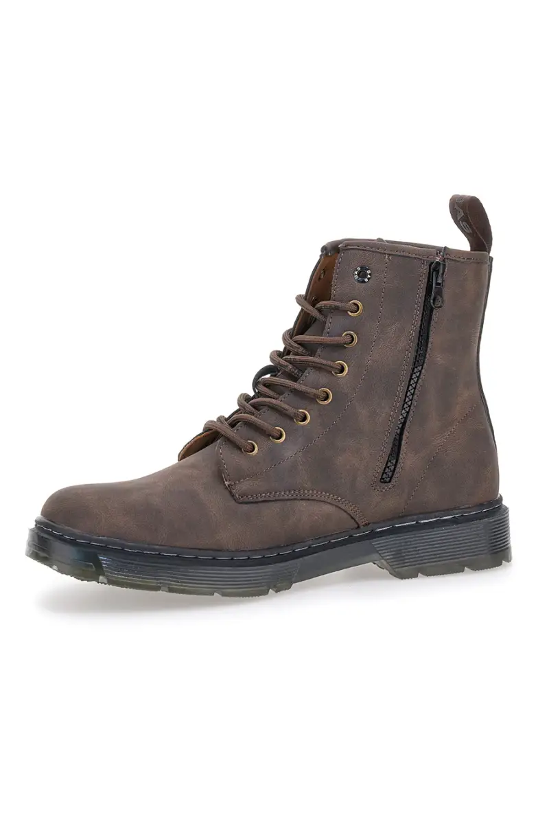 Anfibi marroni stringati zip laterale Gas GAM521551 [MARRONE] miniatura 4