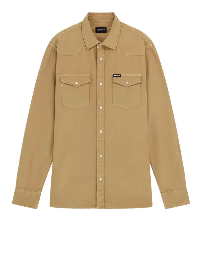 camicia casual gas da uomo - beige