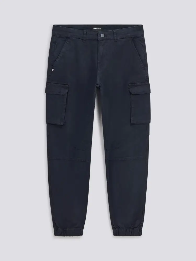 pantalone cargo bob gym in cotone blu