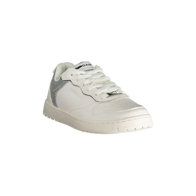 Scarpe Sneakers Donna Bianche con Dettagli Argento Bianco miniatura 2