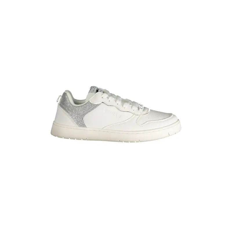 Scarpe Sneakers Donna Bianche con Dettagli Argento Bianco