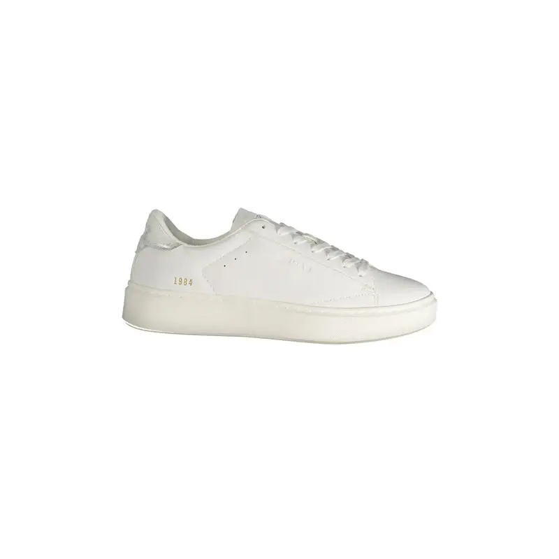 Scarpe Sneakers Donna Bianche con Dettagli Argento Bianco