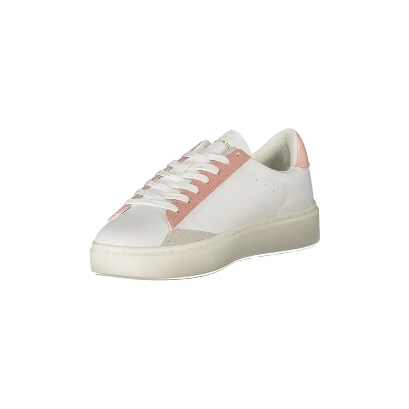 Scarpe Sneakers Donna Bianche Leonard Mix con Dettagli Rosa Bianco miniatura 3