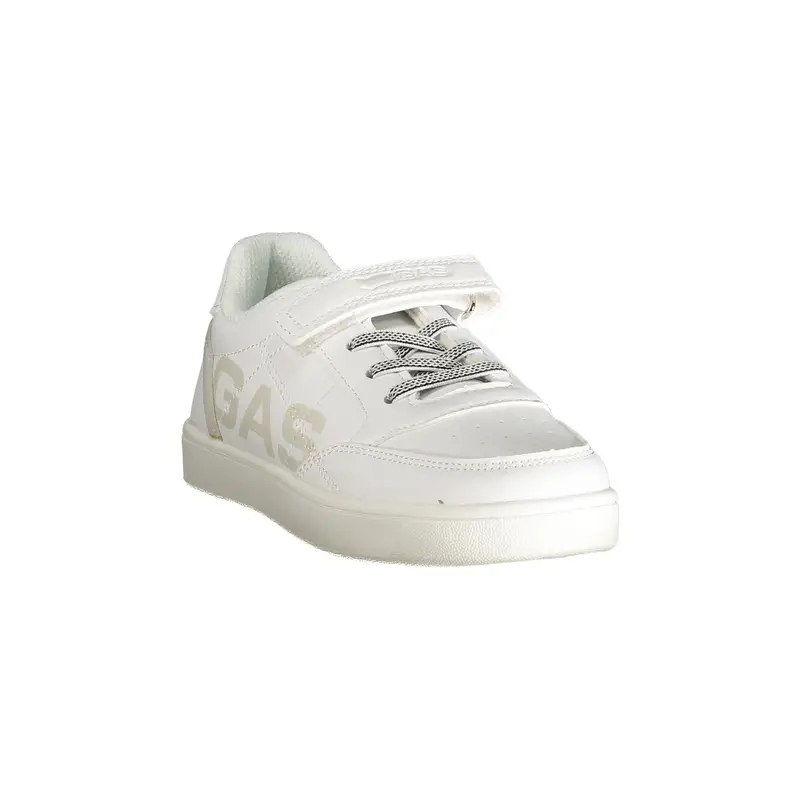 Scarpe Sportive Bambino Bianche con Lacci Elastici e Strap Bianco miniatura 2