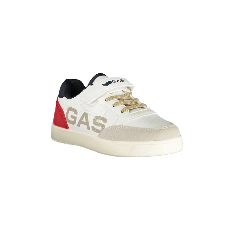 Sneakers Bambino Bianche Lacci Elastici Strap Logo Bianco miniatura 2