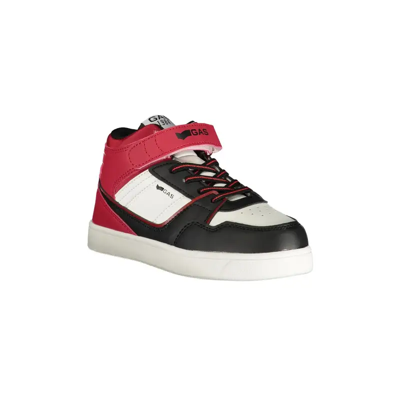 Sneakers Bambino Rosse Alte Lacci Elastici Strap Logo Rosso miniatura 2