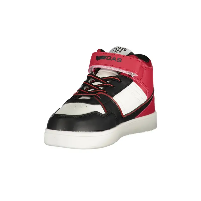 Sneakers Bambino Rosse Alte Lacci Elastici Strap Logo Rosso miniatura 3