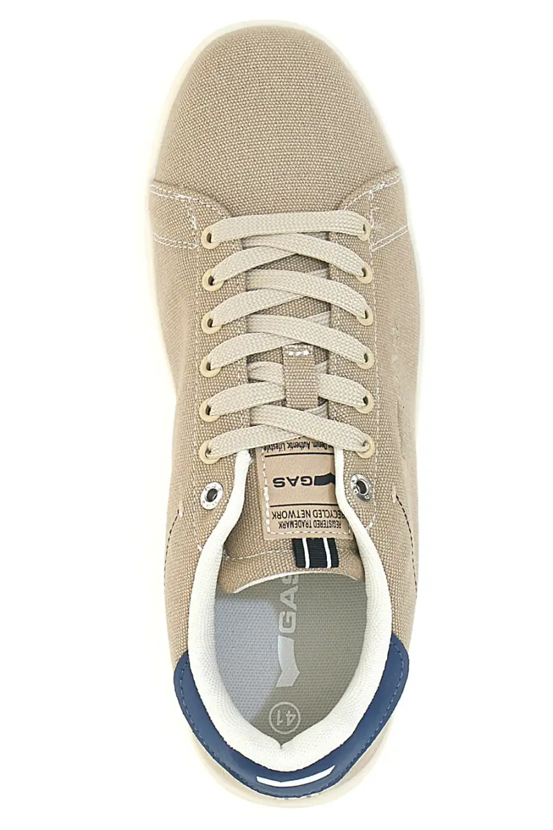 Sneakers beige in tessuto con fondo a contrasto Gas SAMMY CVS [BEIGE NAVY] miniatura 3