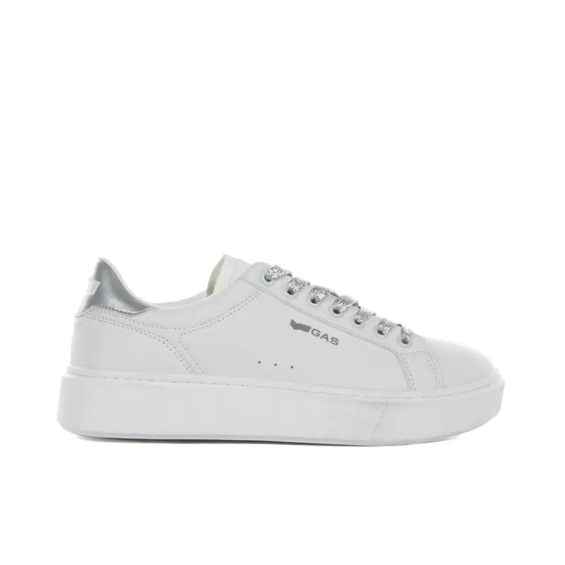 Sneakers bianche con dettagli argento