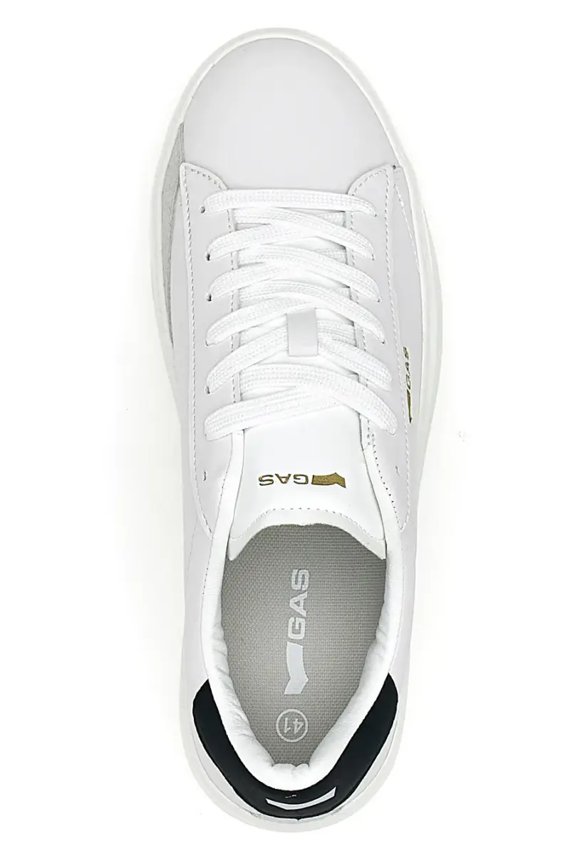 Sneakers bianche con dettaglio nero Gas Leonard LTX [WHITE BLACK] miniatura 3