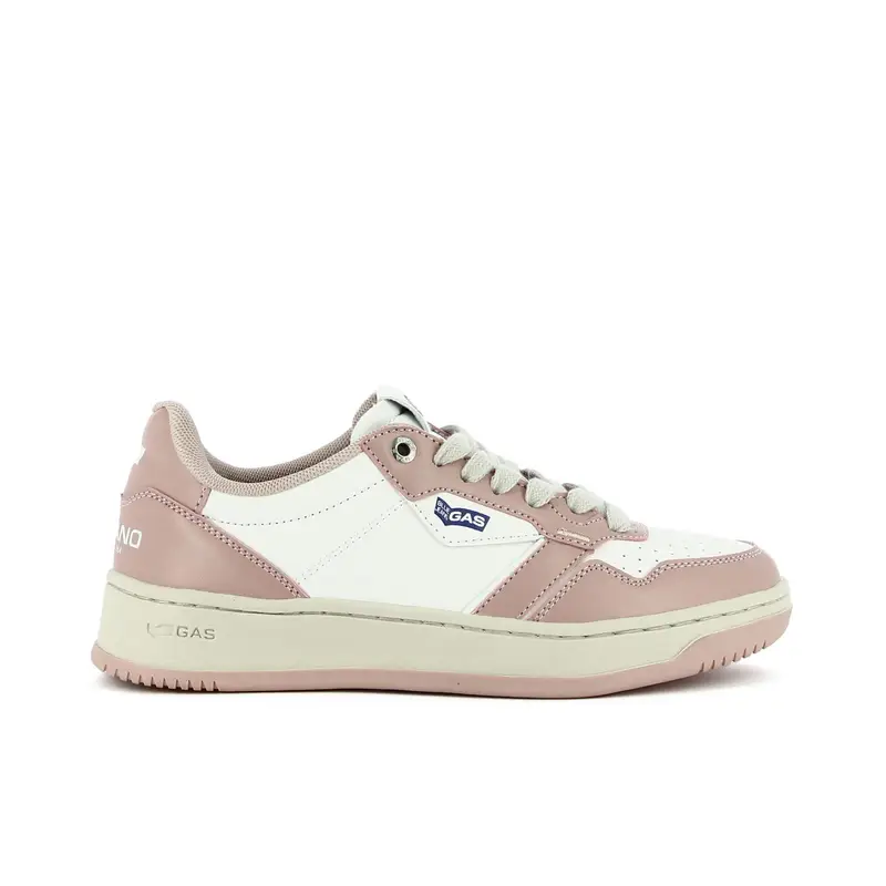 Sneakers bianche e rosa con logo laterale
