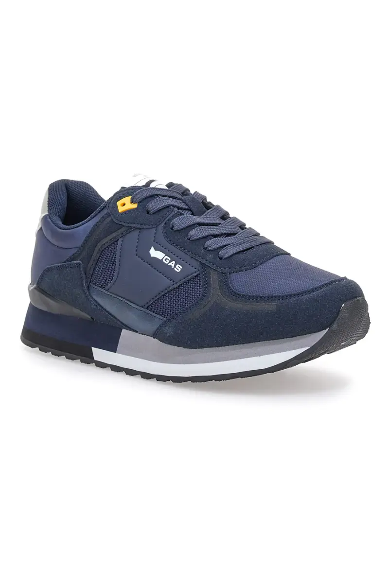 Sneakers blu con inserti multimateriale Gas Logan Mix Deep [DEEP] miniatura 2