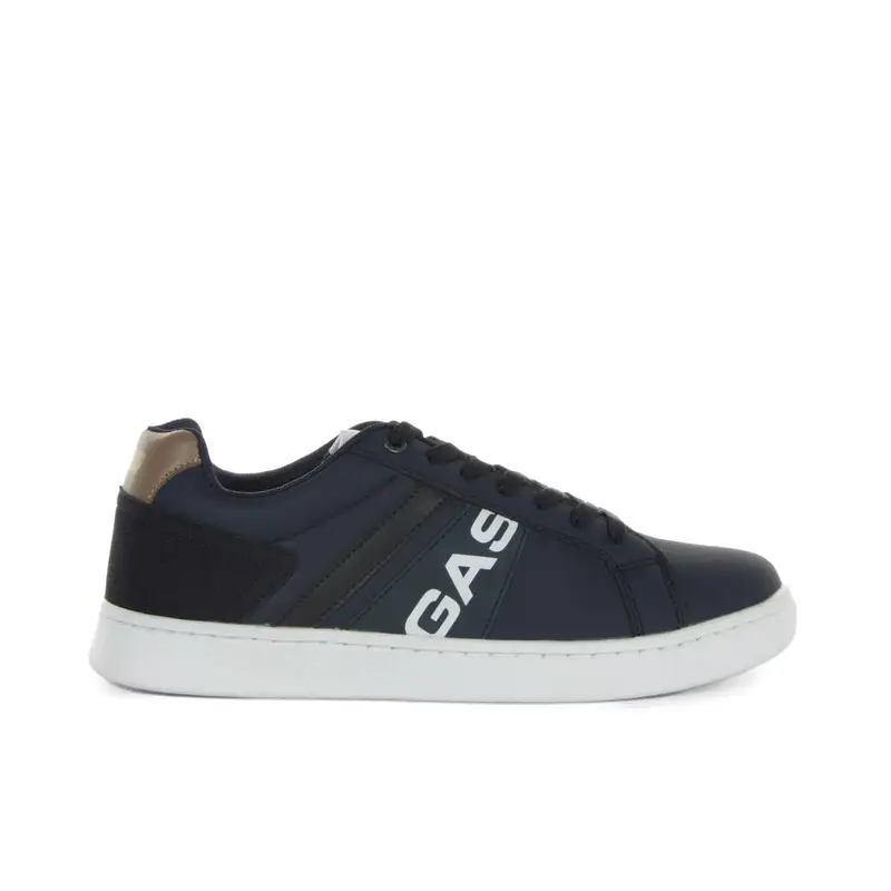 Sneakers blu da uomo con maxi logo laterale