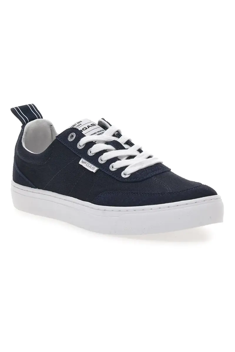 Sneakers blu in tela con suola bianca Gas 514005 [NAVY] miniatura 2