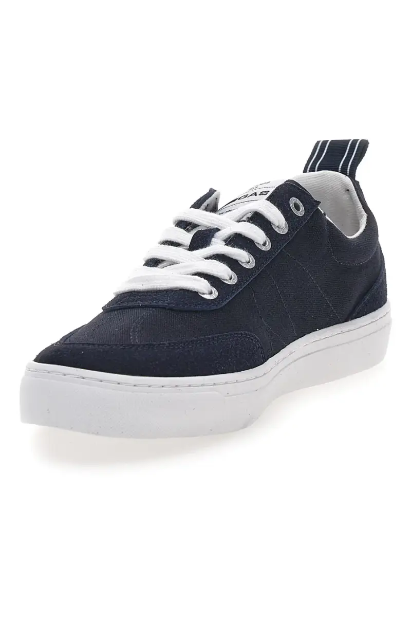 Sneakers blu in tela con suola bianca Gas 514005 [NAVY] miniatura 4