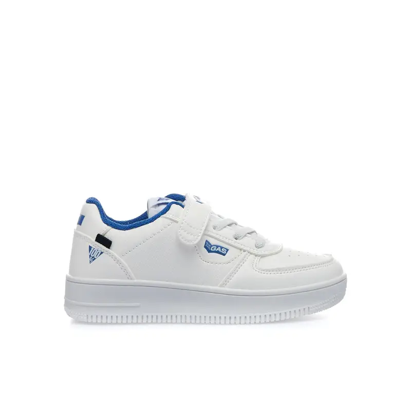 Sneakers da bambino bianche con lacci e velcro