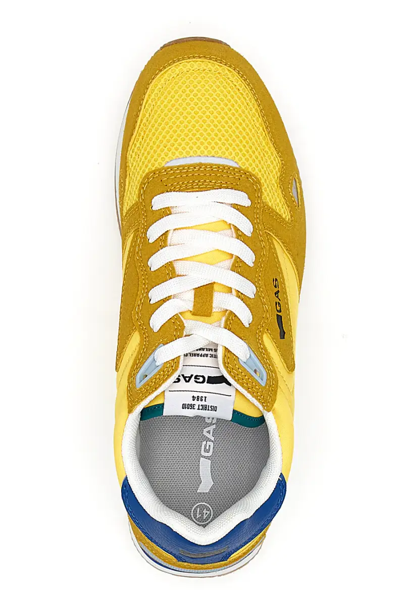 Sneakers gialle in tessuto con dettagli scamosciati Gas OMY MIX [GIALLO] miniatura 3