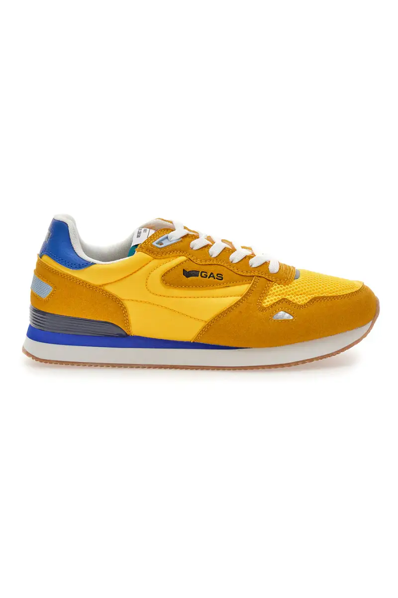 Sneakers gialle in tessuto con dettagli scamosciati Gas OMY MIX [GIALLO]